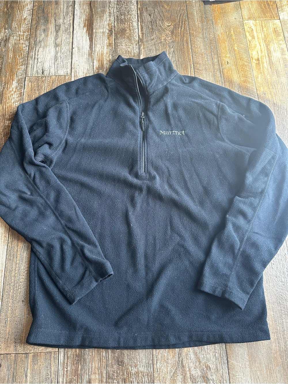 Marmot Fleece Pullover Mens Medium Black Quarter Zip Outdoor hiking camping